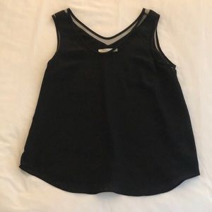 Black blouse with mesh detailing